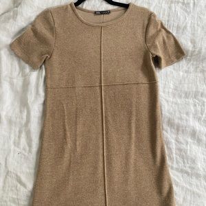 Zara camel knit dress size small